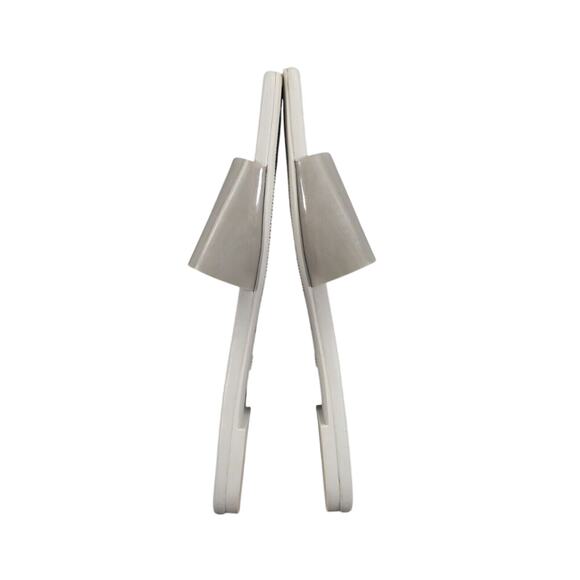 Stuart Weitzman Shoes Womens 8 Sandal Slides Jelly Flat Square Toe Grey Summer - Picture 9 of 13